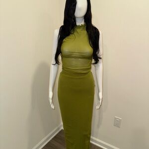 Olive Maxi Skirt Set